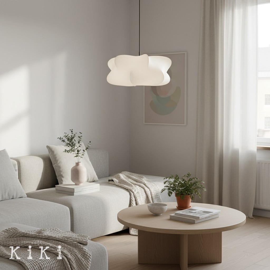 Lunaveo Timeless Minimal Silk Pendant Lamp - Cloud Shade Lighting for Home Decor K369