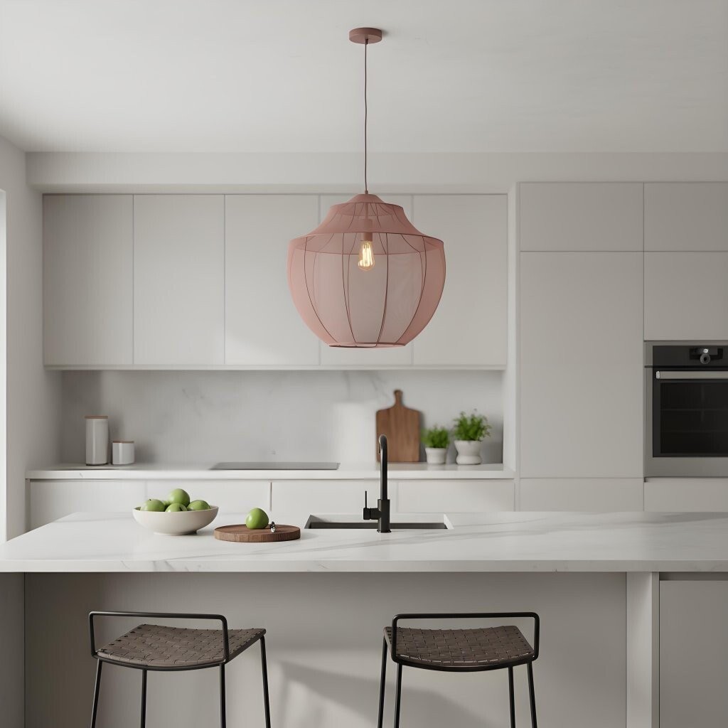 Lumifil Modern Mesh Pendant Light - Hanging Fabric Lghts are Suitable for Dining Rooms or Kitchen Islands K1752