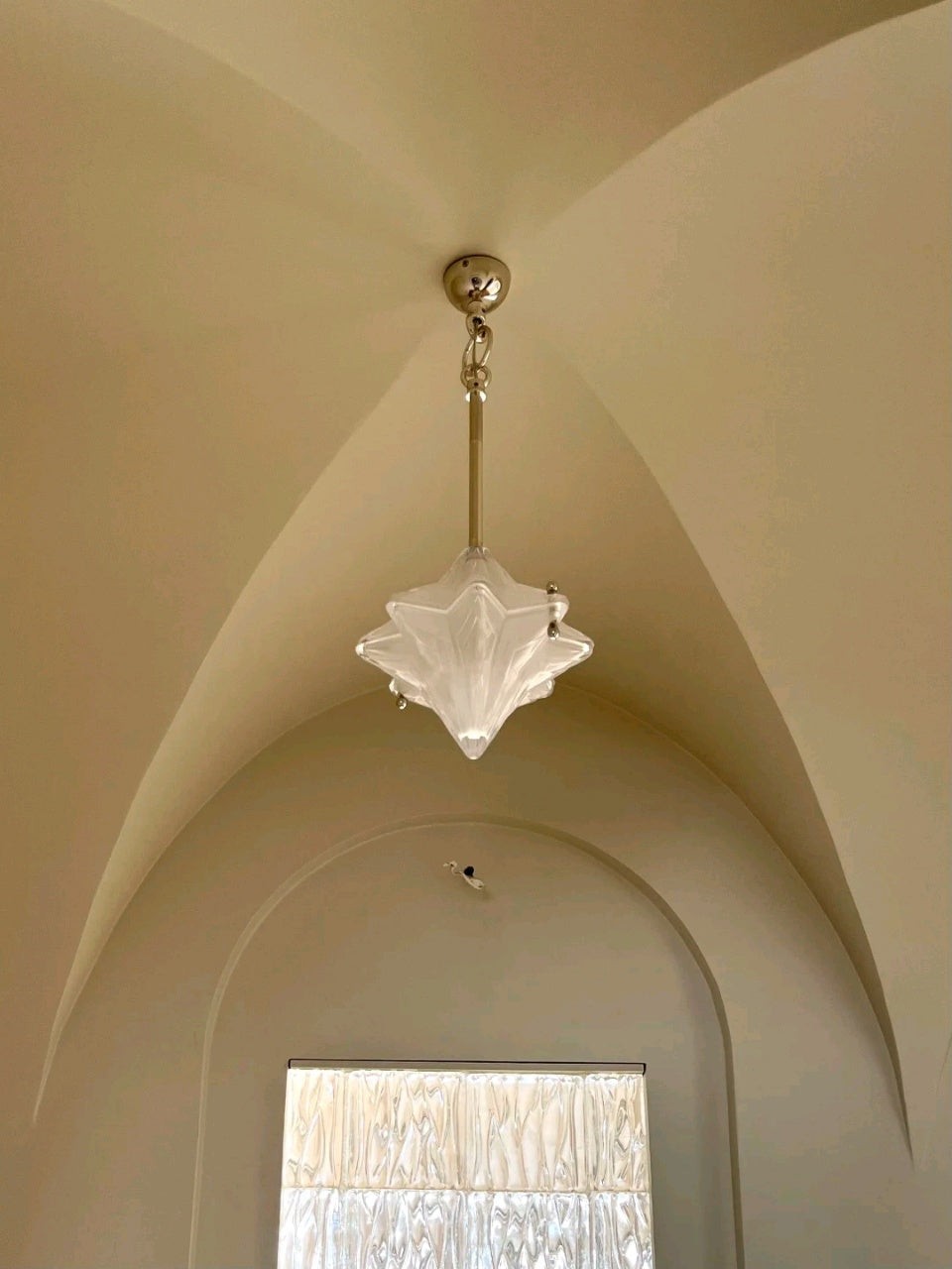 Art Deco Astris Elara Star Pendant Light - Frosted Glass Pendant with Geometric Style K1583