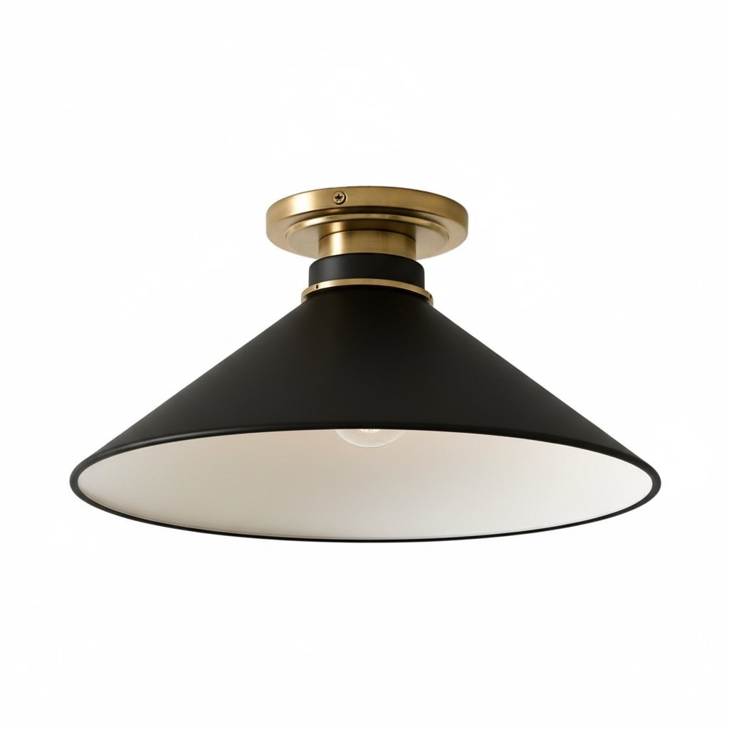 Aurenza Simple Flush Mount – Metal and Glass Ceiling Light for Any Room K1138