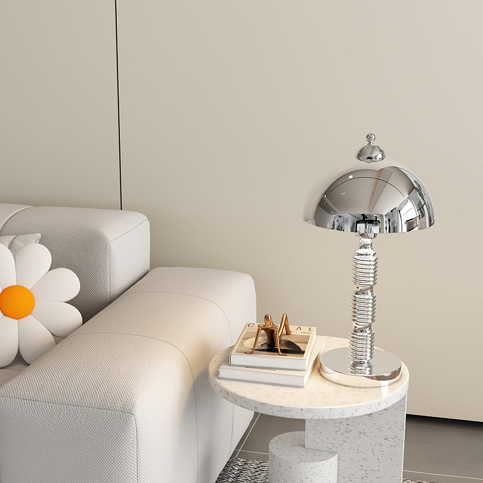 Nordic Iron Round Shade Pleated Base Table Lamp K494