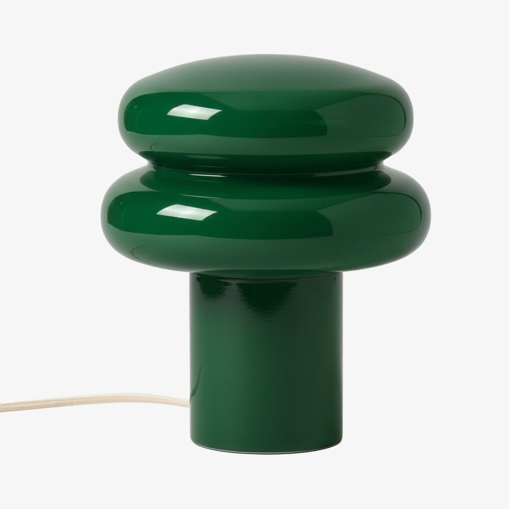 Orra Mushroom Glass Table Lamp - Minimalist Opal Shade Table Light for Home Décor K1428