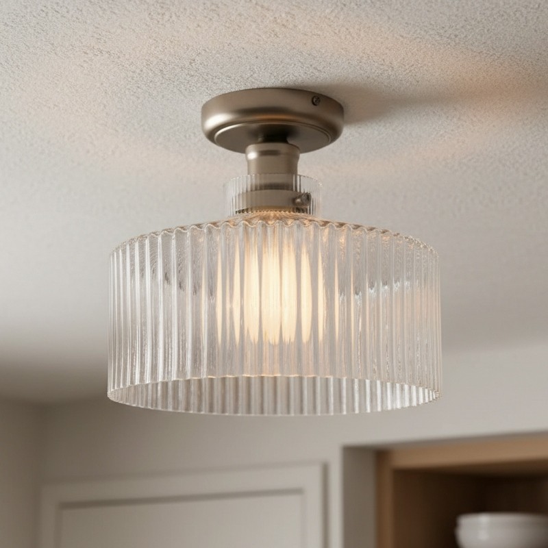 Ribora Striped Glass Ceiling Lamp - Retro Ceiling Lamp for Dining Room K2220