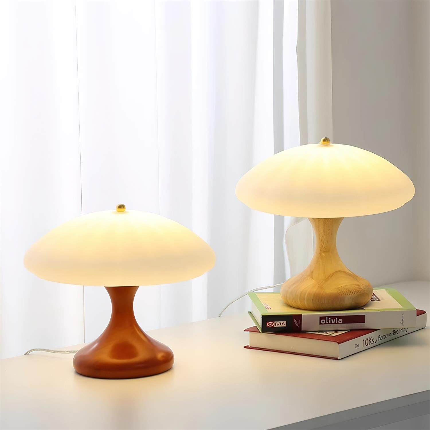 Mushroom Shape Curved Table Lamp K697