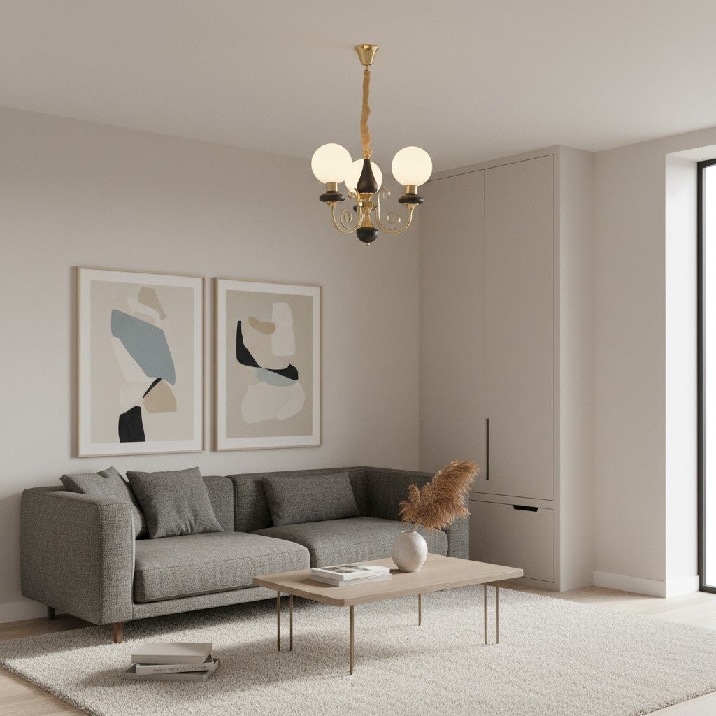 Radiara Sculptural Luxurious Glass Chandelier - Elegant Metal Lighting for Living Room K2110