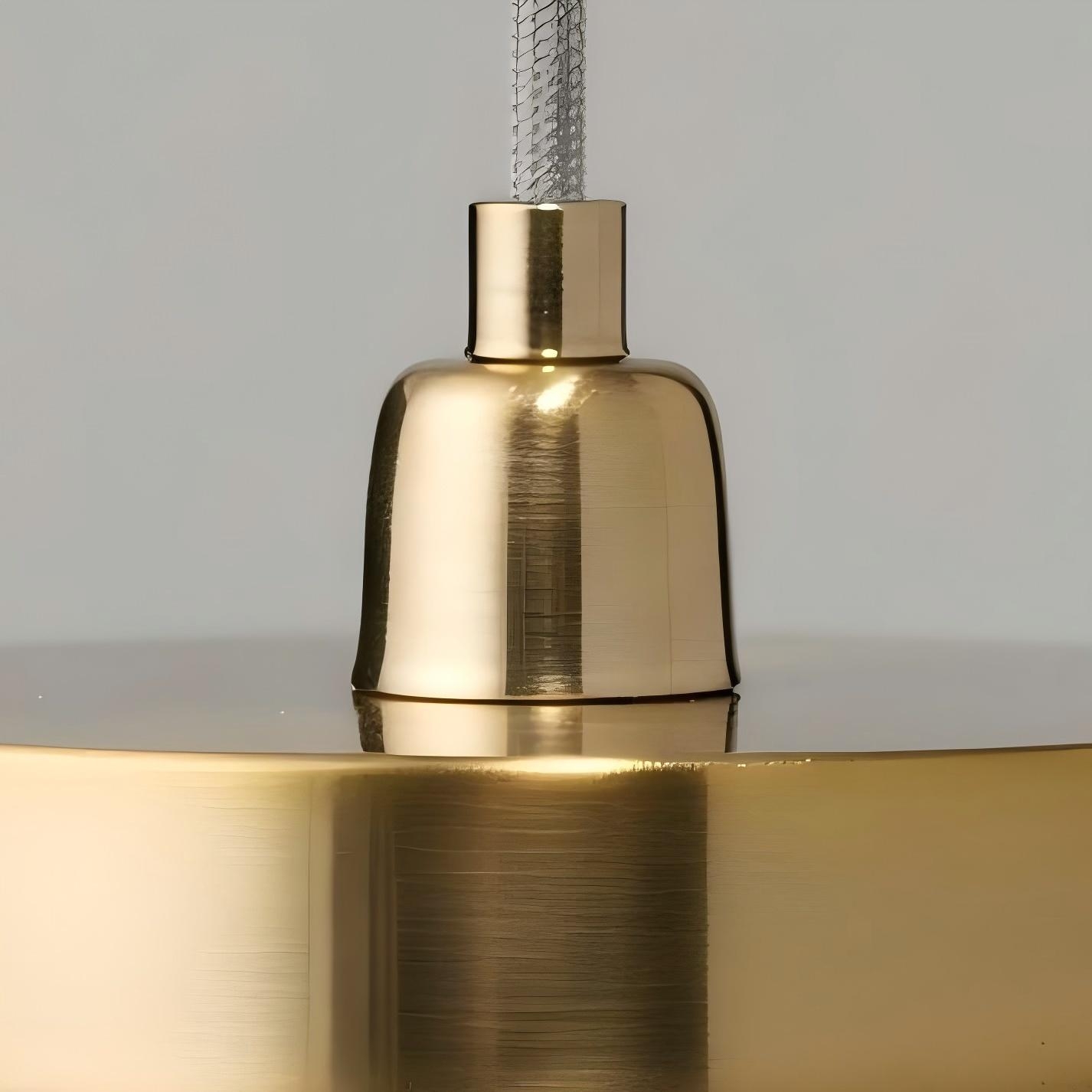 Helvo Elegant Cylinder Pendant Lamp - Hand-Blown Glass Brass Fixture for Entryway K2349