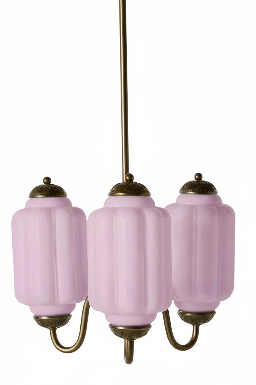 Eloise Classic Glass Pendant Light - Retro Glass and Metal Hanging Lamp for Kitchen Island Cafe K1475