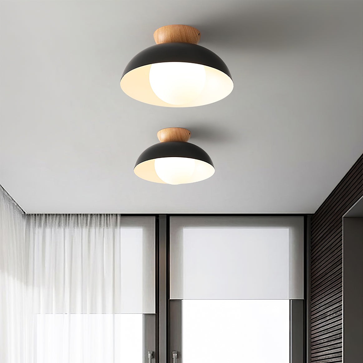 Scandinavian Iron Bowl Energy Efficient Ceiling Light K143