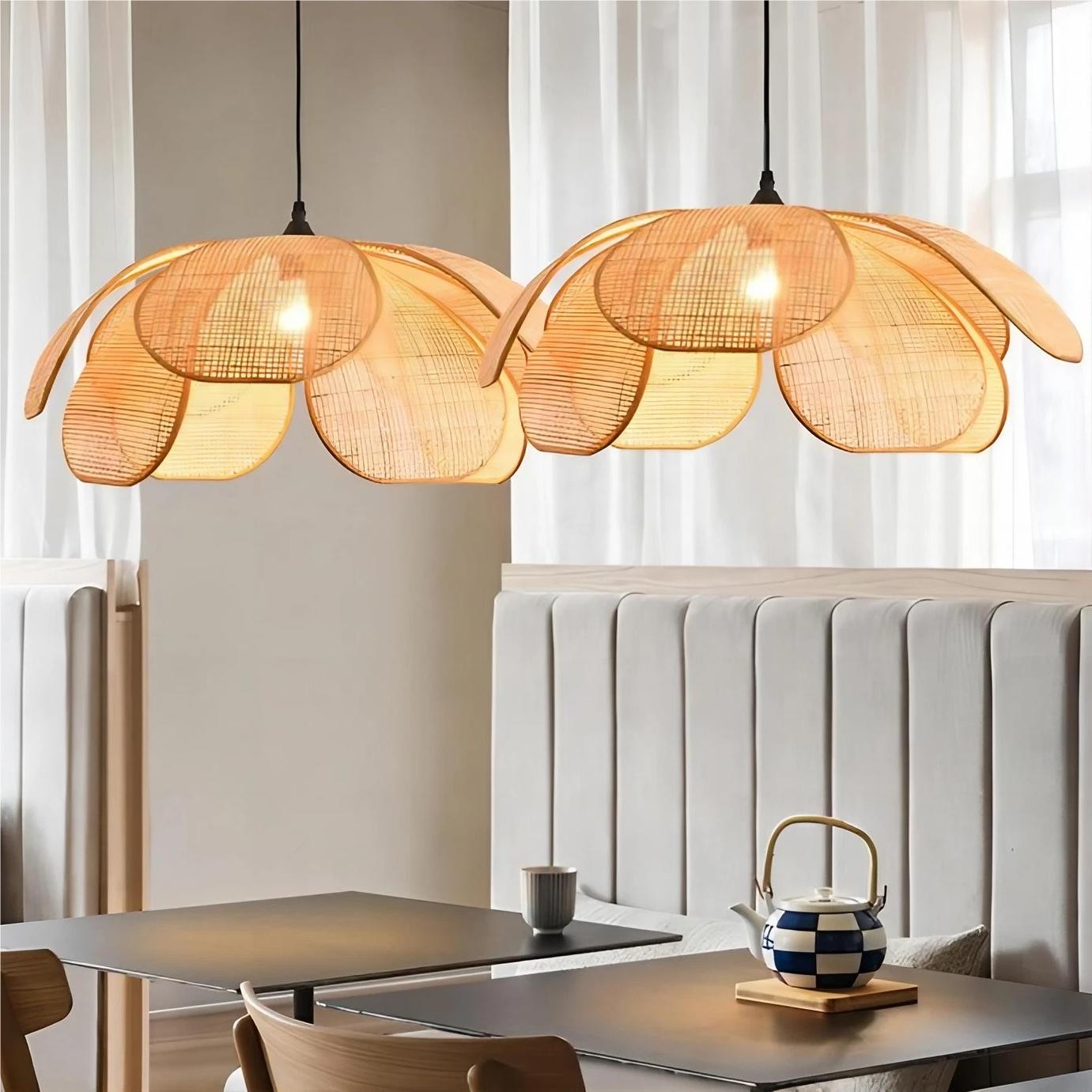 Rustic Petal Design Rattan Chandelier K75