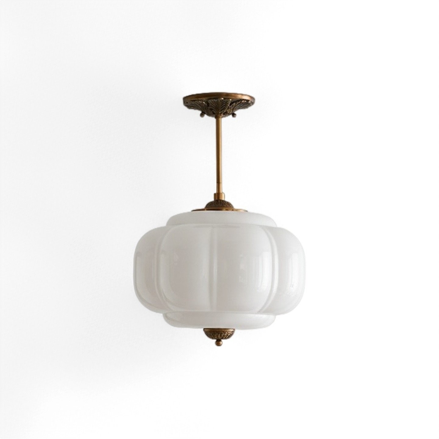 Eloise Classic Glass Pendant Light - Retro Glass and Metal Hanging Lamp for Kitchen Island Cafe K1475