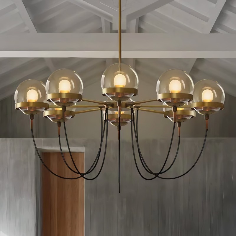 Glass ball chandelier