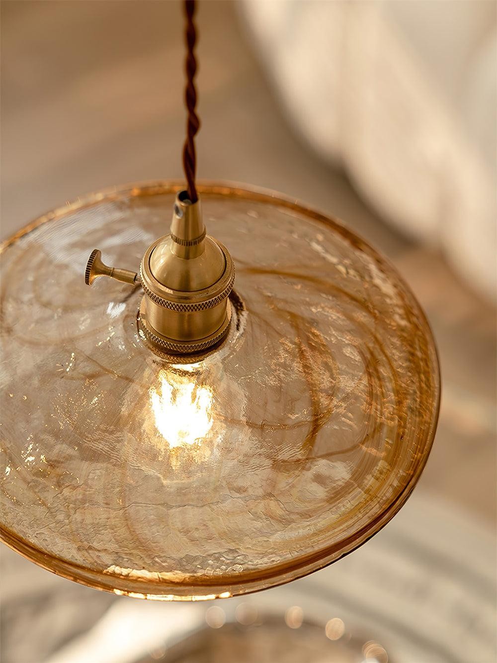 Brass Vintage Clear Glass Pendant Light K586