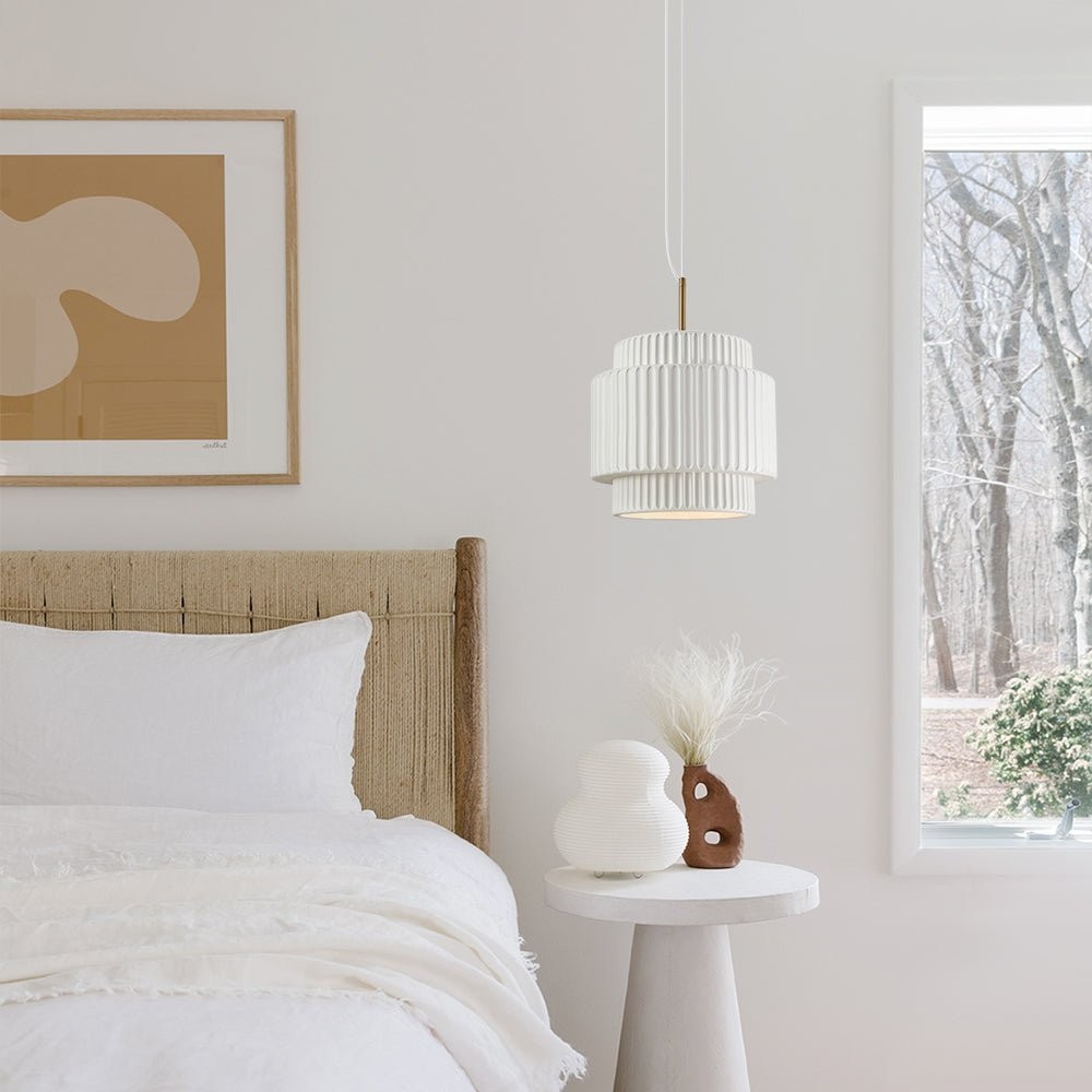 Cream Style Resin Drum Pendant Light K187