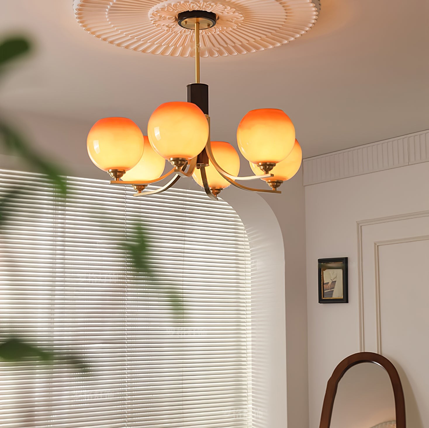 Vintage Caramel Globe Chandelier K751