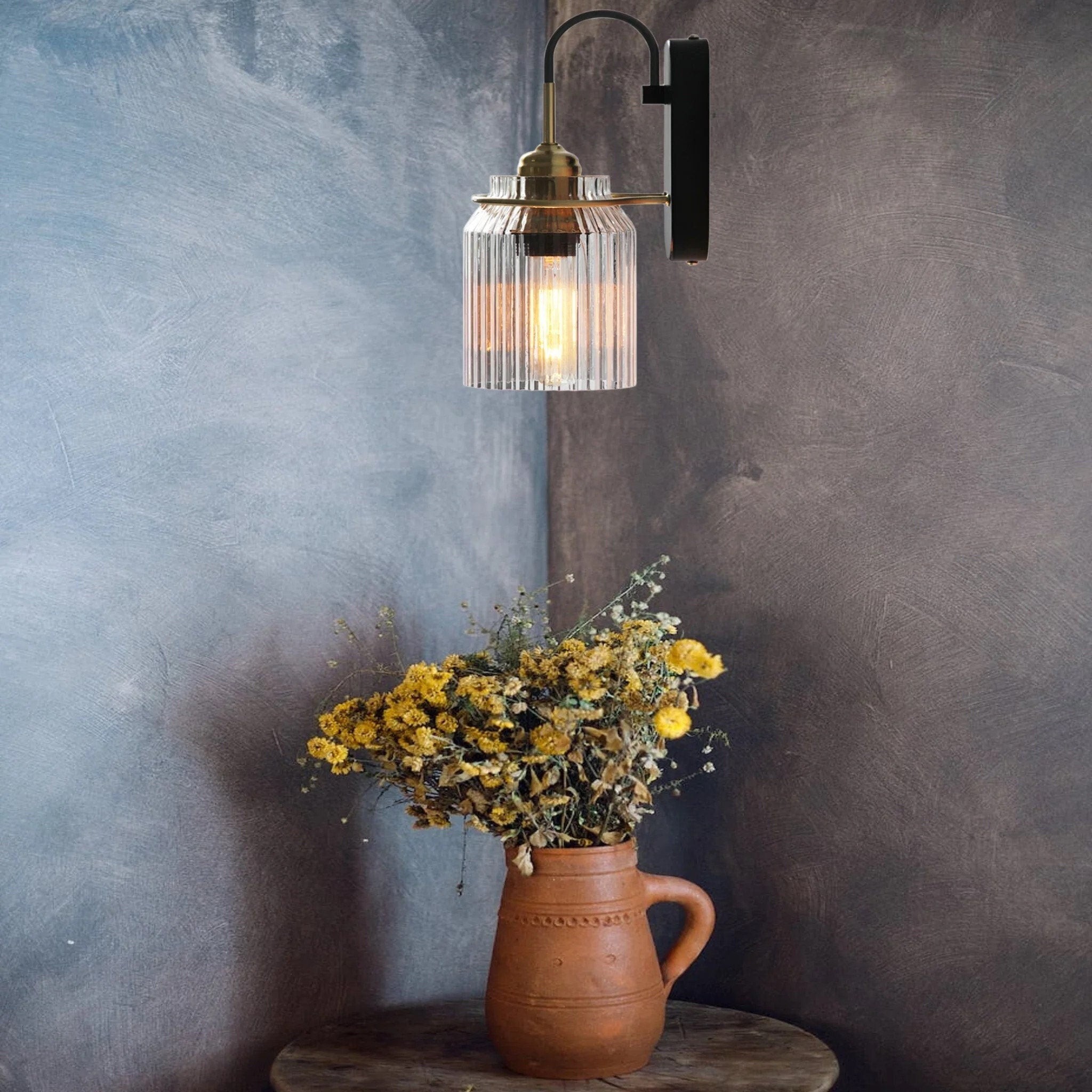 Nordic Columnar Glass Mirror Front Wall Lamp K545