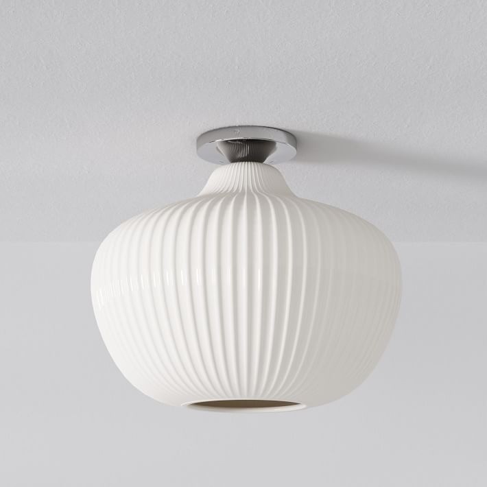 Rivrona Glass Flush Mount Ceiling Light - Modern Champagne Globe Design K1341