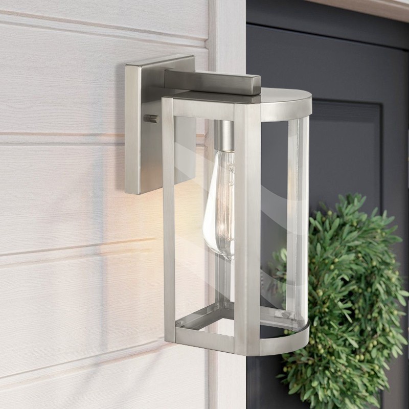Stainless Steel Waterproof Outdoor Wall Lamp with Glass Shade K112