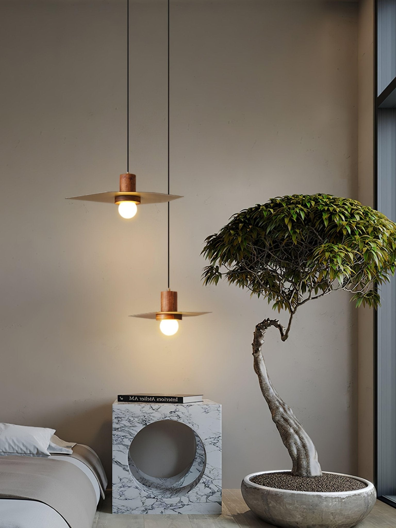 Walnut Copper Jupiter Pendant Lamp K833