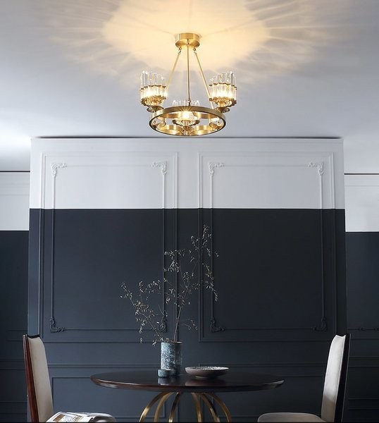 Brass/ Pure Crystal Chandelier