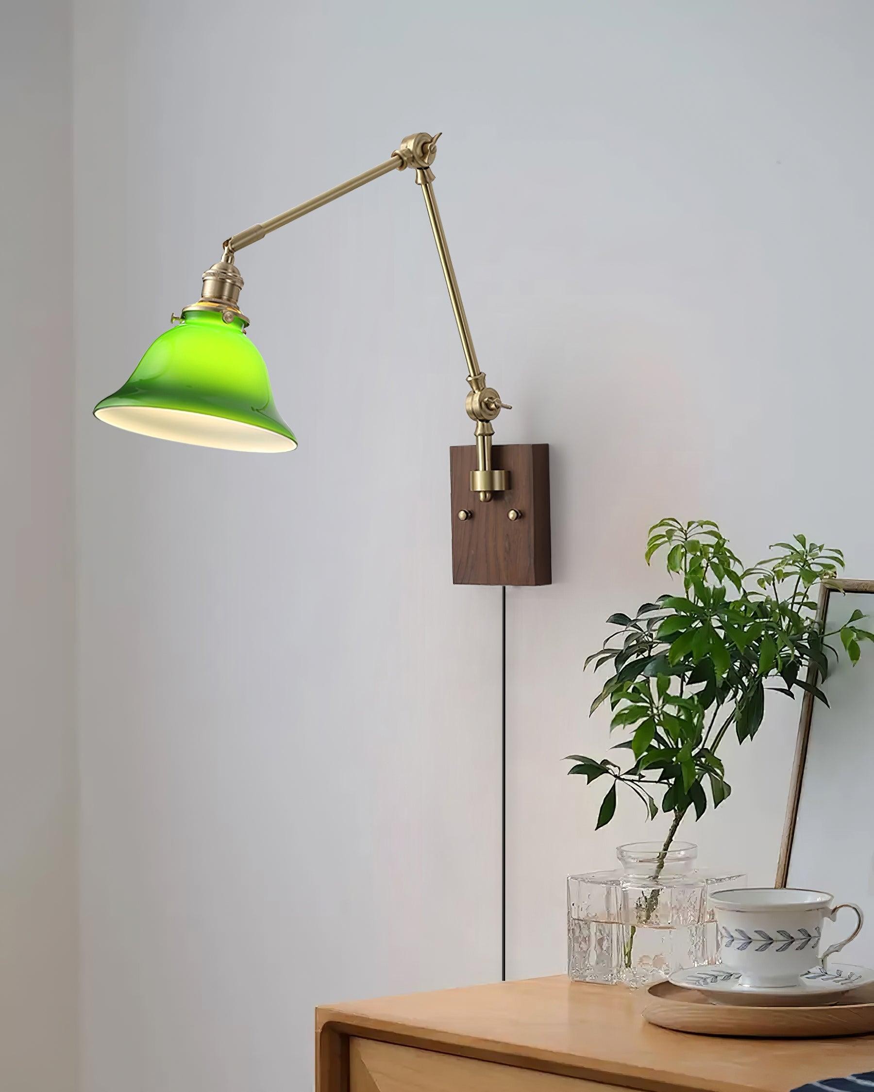 Banker Swing Arm Plug In Wall Light K253