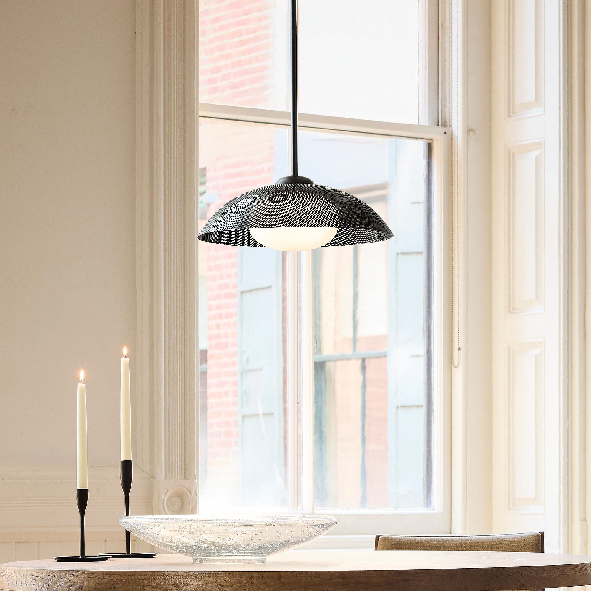 Elorina Pendant Light - Perforated Metal Shade, Champagne Bronze K1170