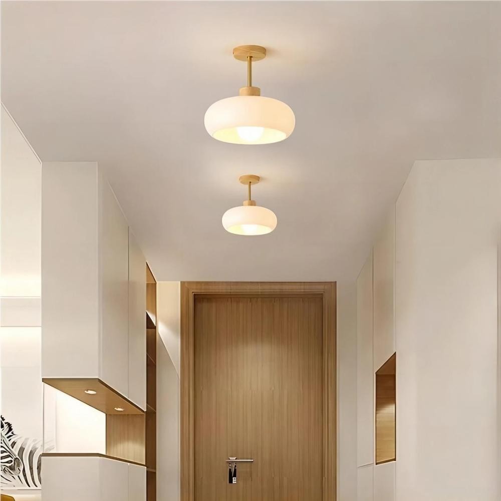 Vintage Bauhaus Style Glass Ceiling Light K56