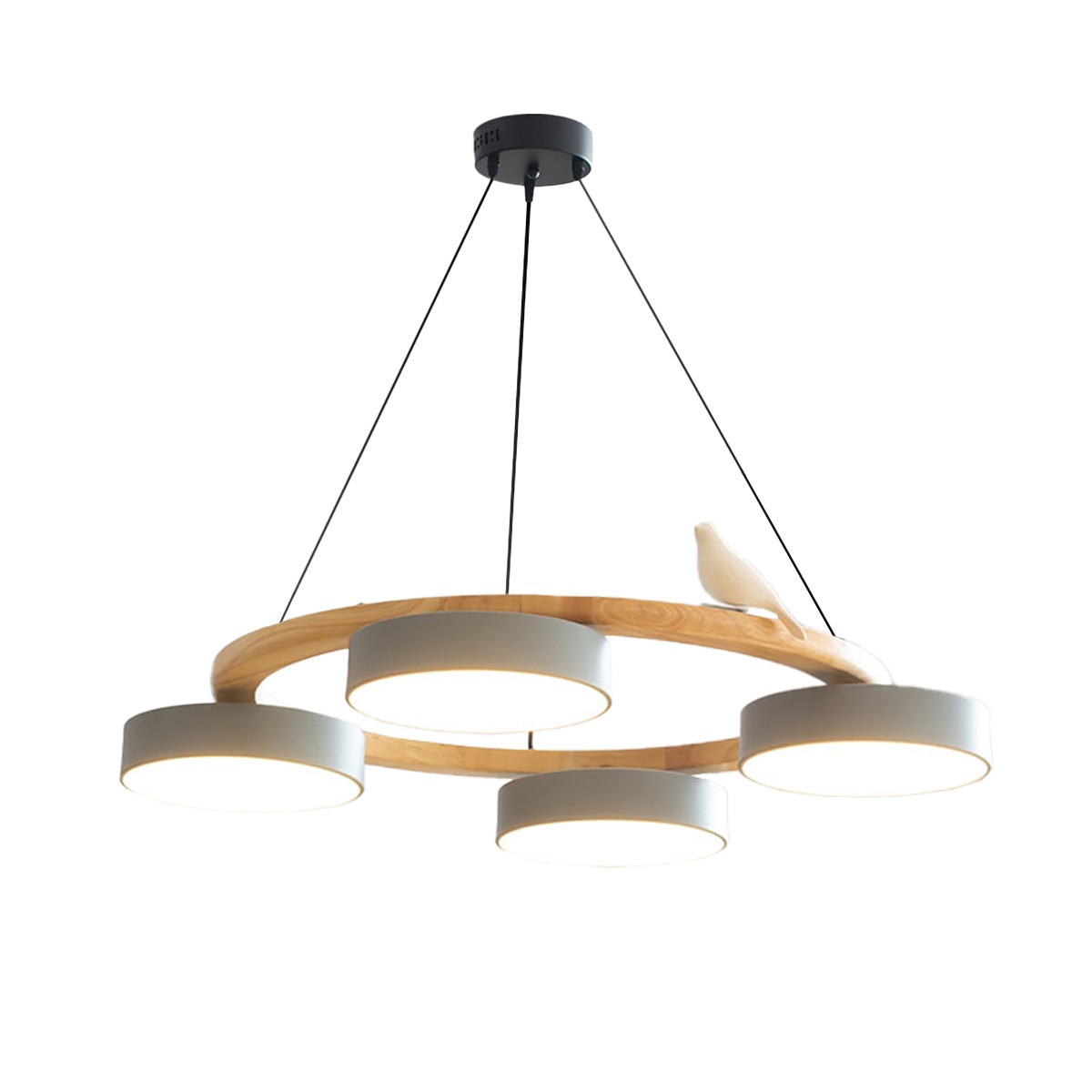 Nordic Wooden Bird Creative Round Chandelier K789