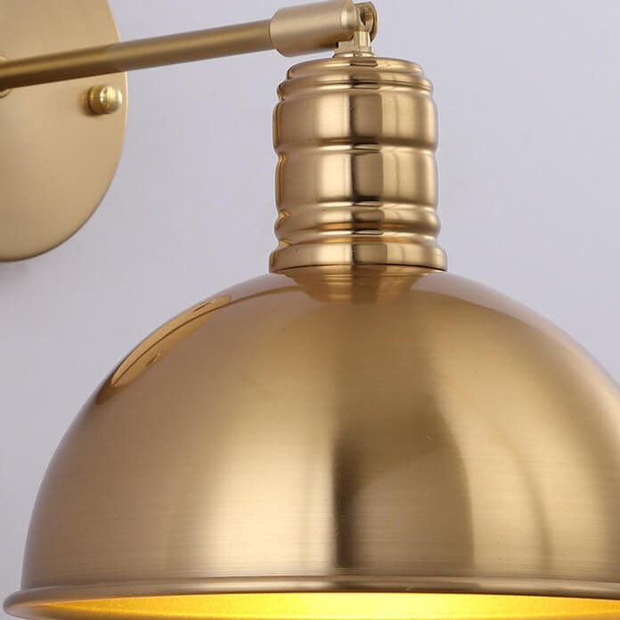 Modern Simple Iron Plated Brass Cone Round 1-Light Wall Sconce Lamp K1235
