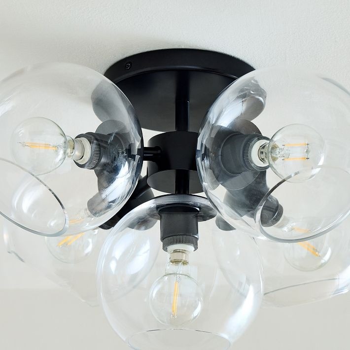 Brina Glass 5-Light Flush Mount - Minimalist Glass Ceiling Fixture K1411