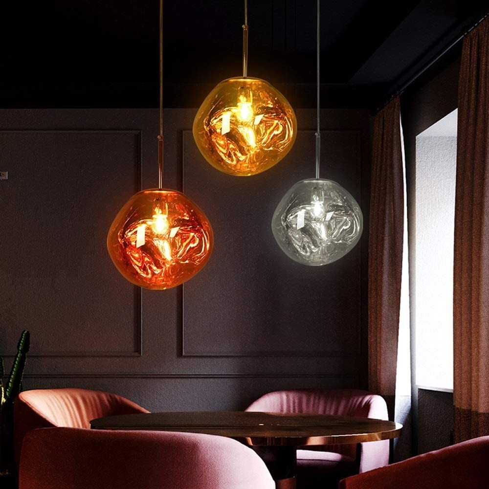 Sleek Glass Lava Pendant Lamp - Modern Lighting Fixture for Dining Area K806