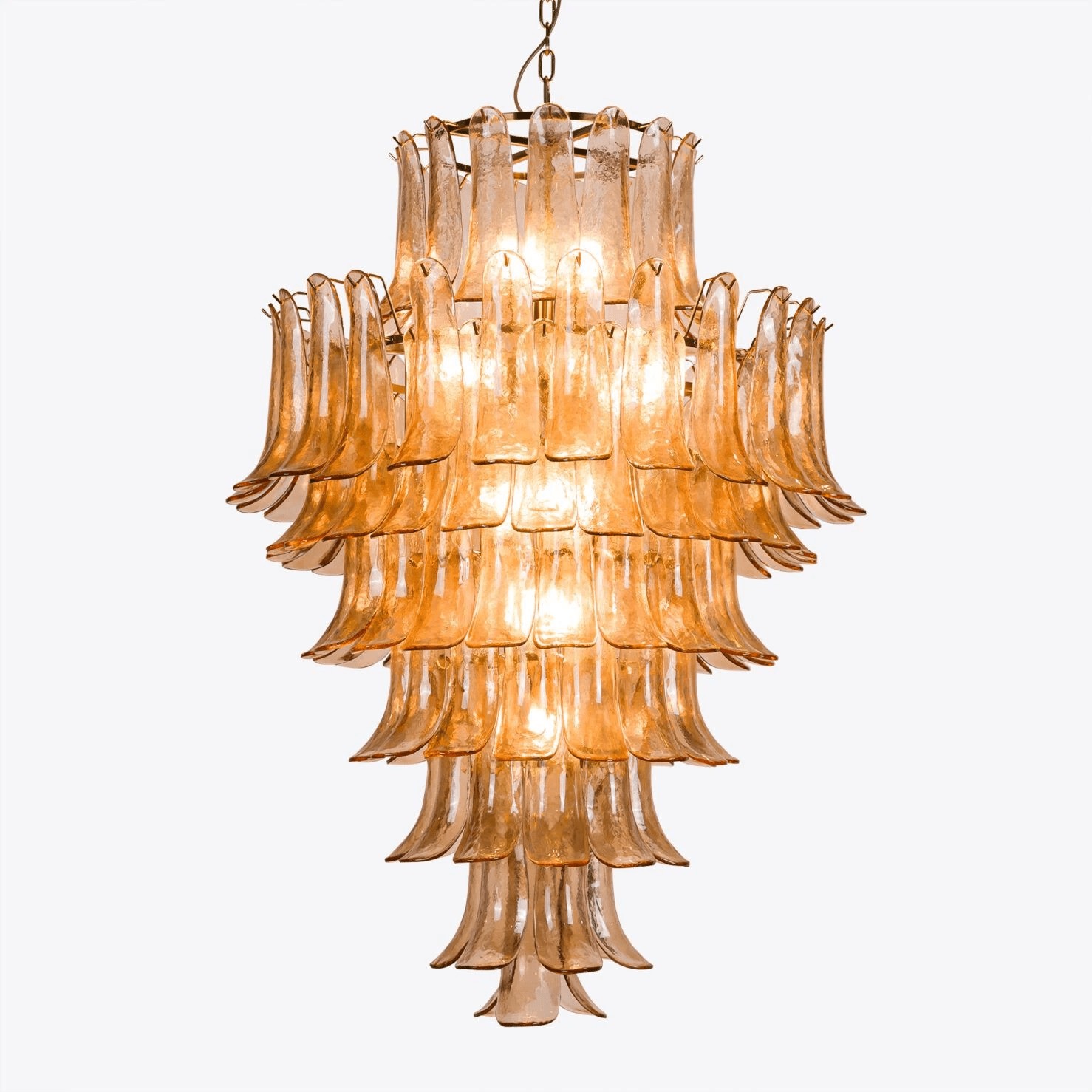 Murano Glass Petalo Chandelier - Mid Century Modern Chandelier For Stairwell And High Ceiling K2211