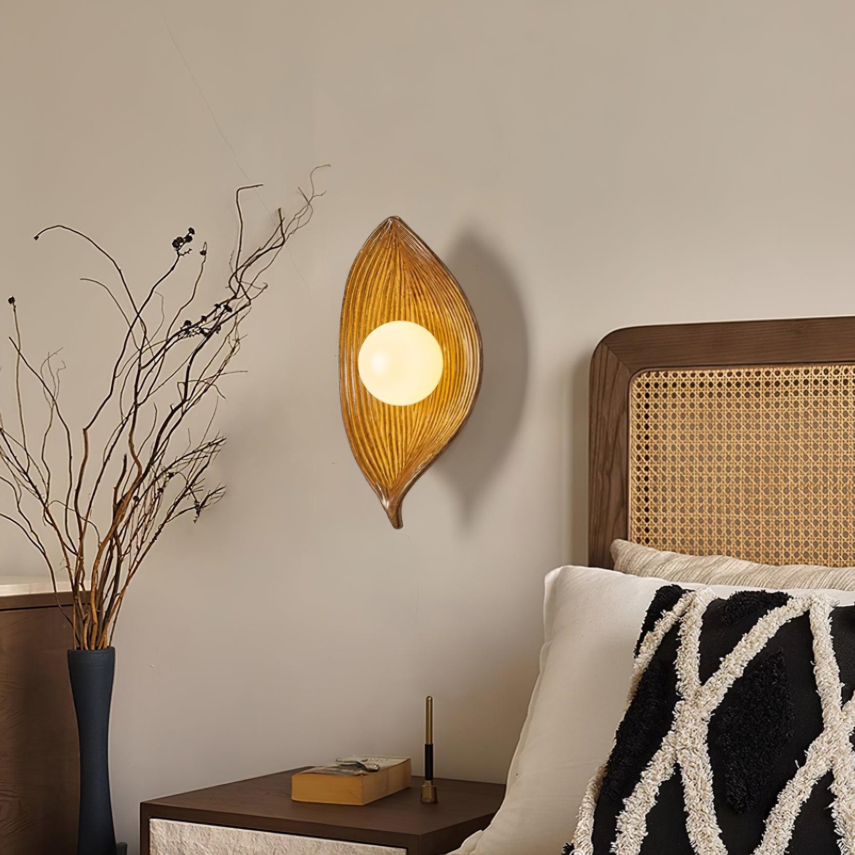 Contemporary Nordic Leaf Resin Wall Light K448