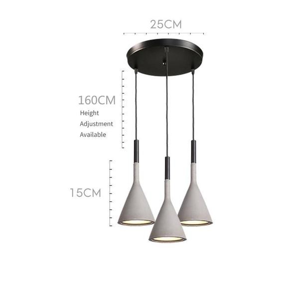 Minimalist Aplomb Pendant Light - Cement Cone Pendant Light for Kitchen Island