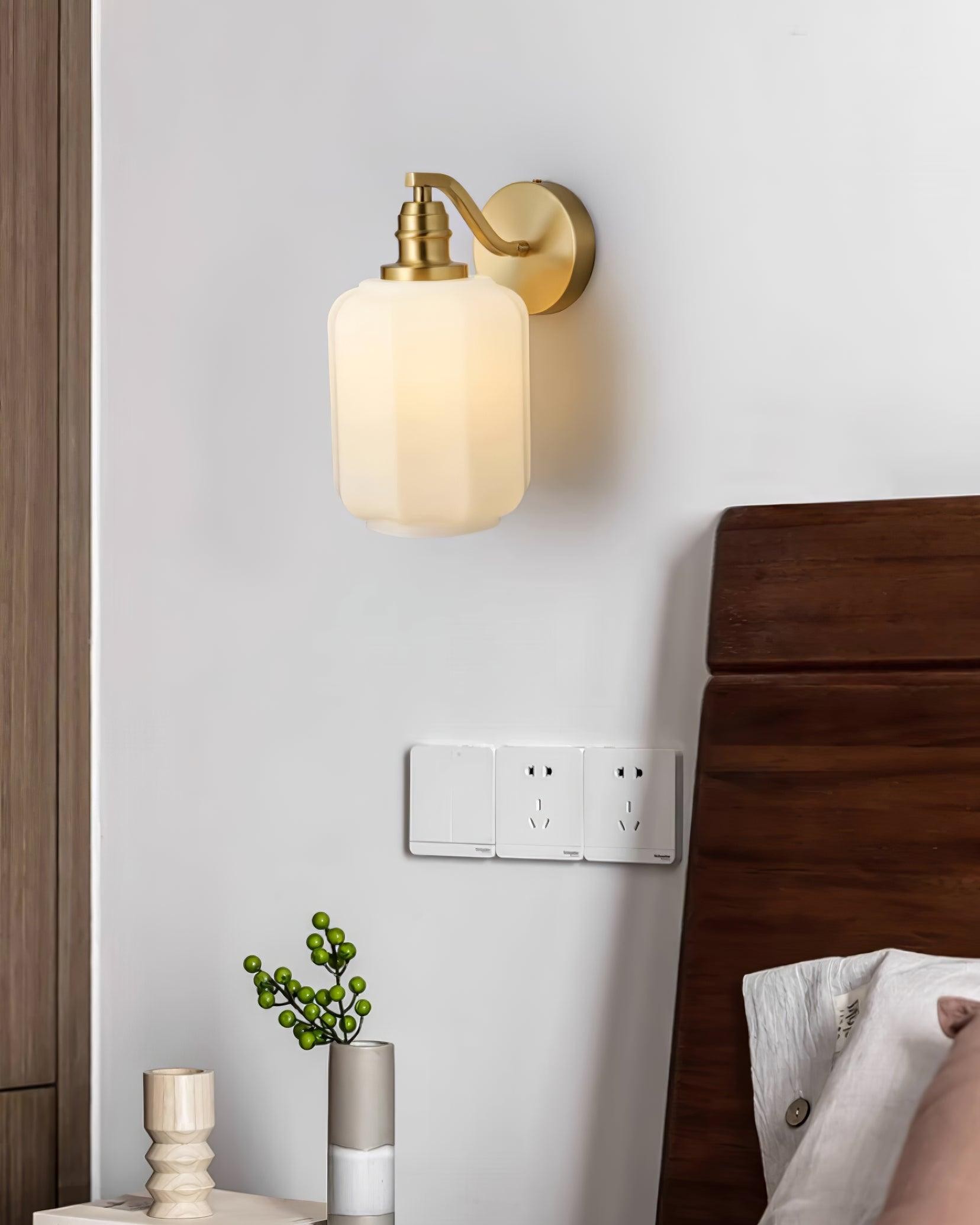 Retro Brass and Glass Wall Lamp K422