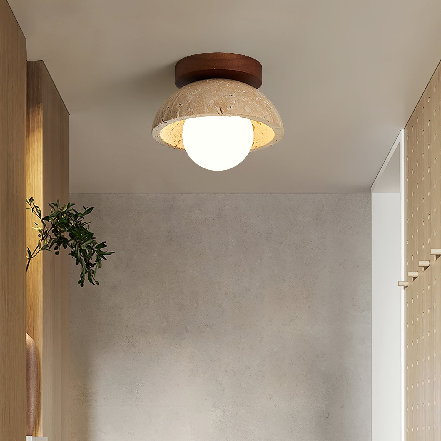 Wabi-Sabi Style Travertine Ceiling Light K592