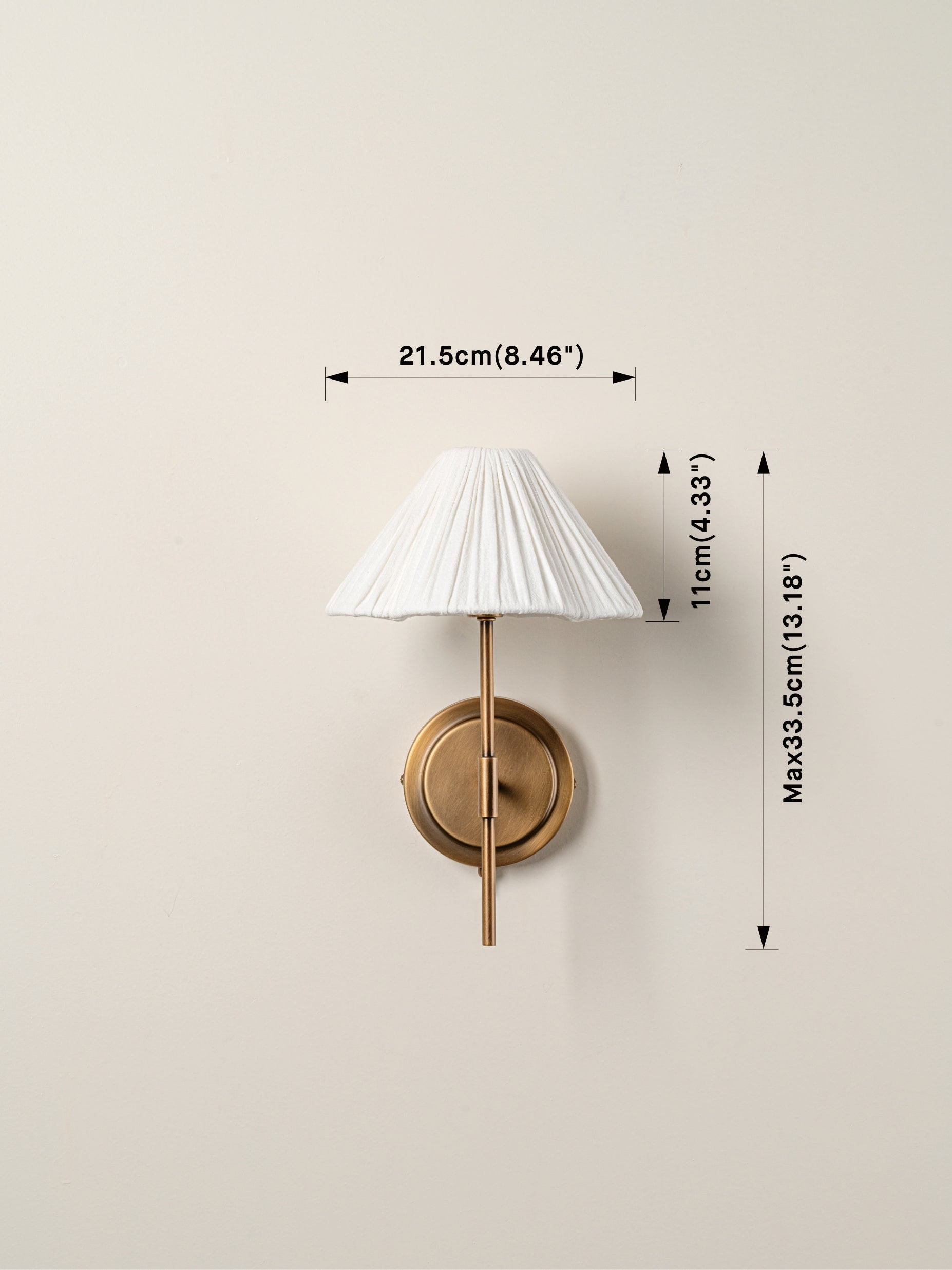 Blossine Scalloped Linen Shade Wall Light - Classic Sconce for Bedroom K1572