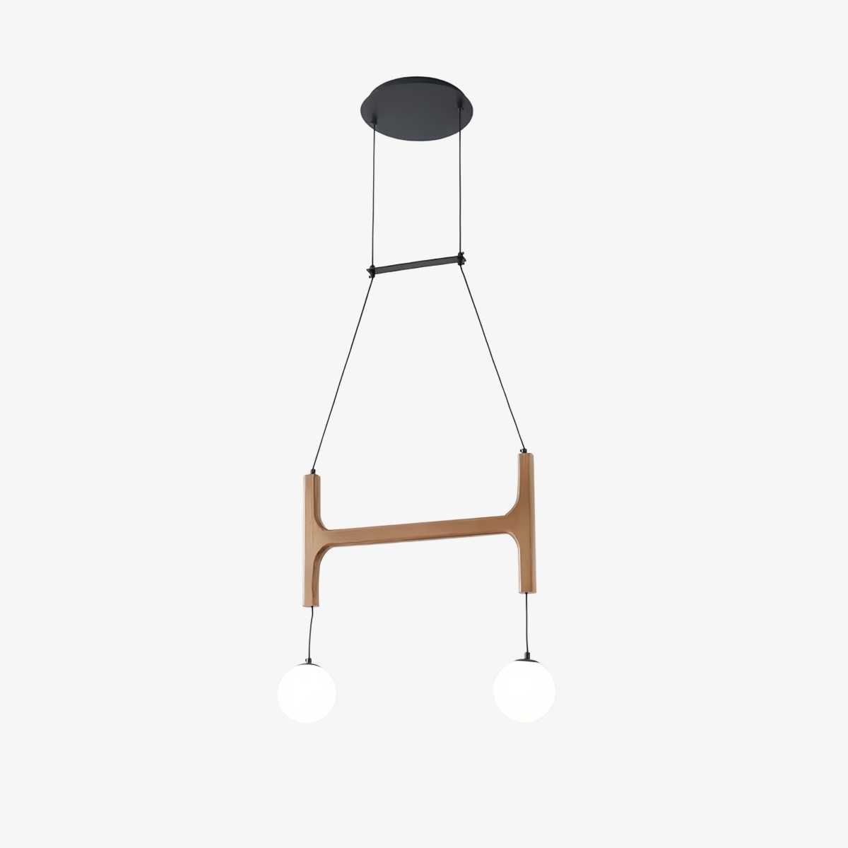 Auralith Wood Chandelier Multi Arm Fixture - Modern Natural Lighting for Living and Dining K2324