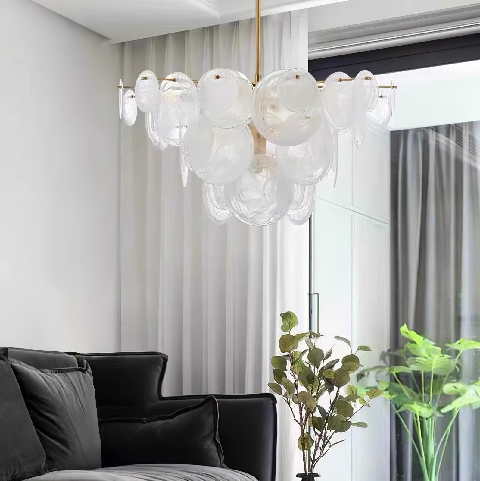 Brass Discs Cascading Chandelier K273