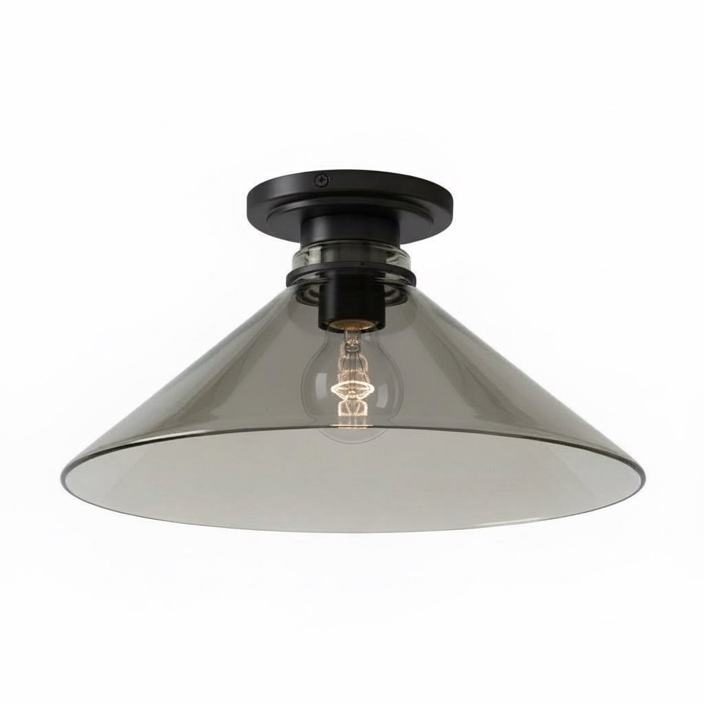 Aurenza Simple Flush Mount – Metal and Glass Ceiling Light for Any Room K1138
