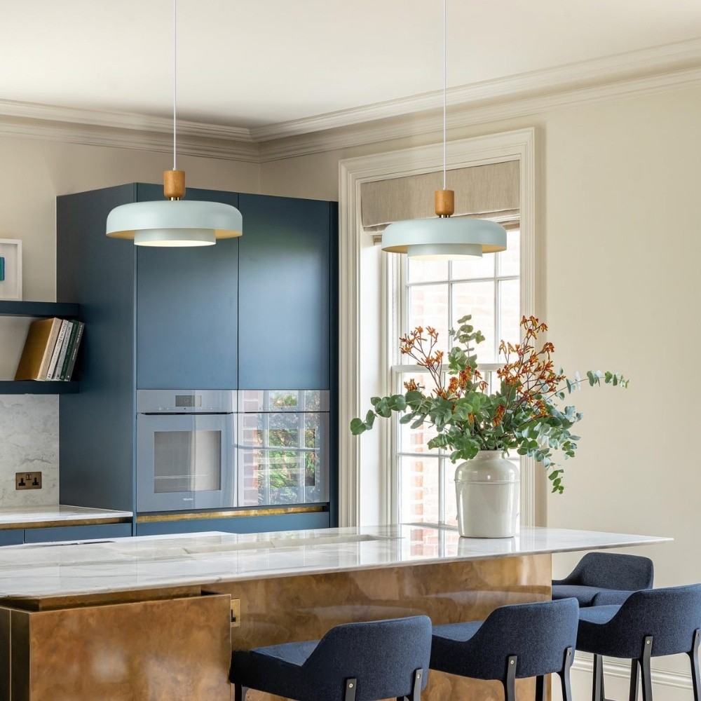 Nordic Double Layers Pendant Light - Minimalist Wood Metal Pendant For Kitchen K1123