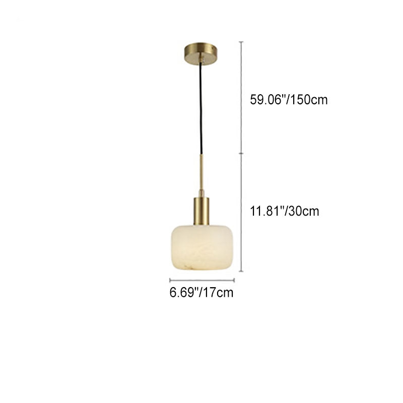 Velia Acorn Alabaster Minimalist Pendant Light D944