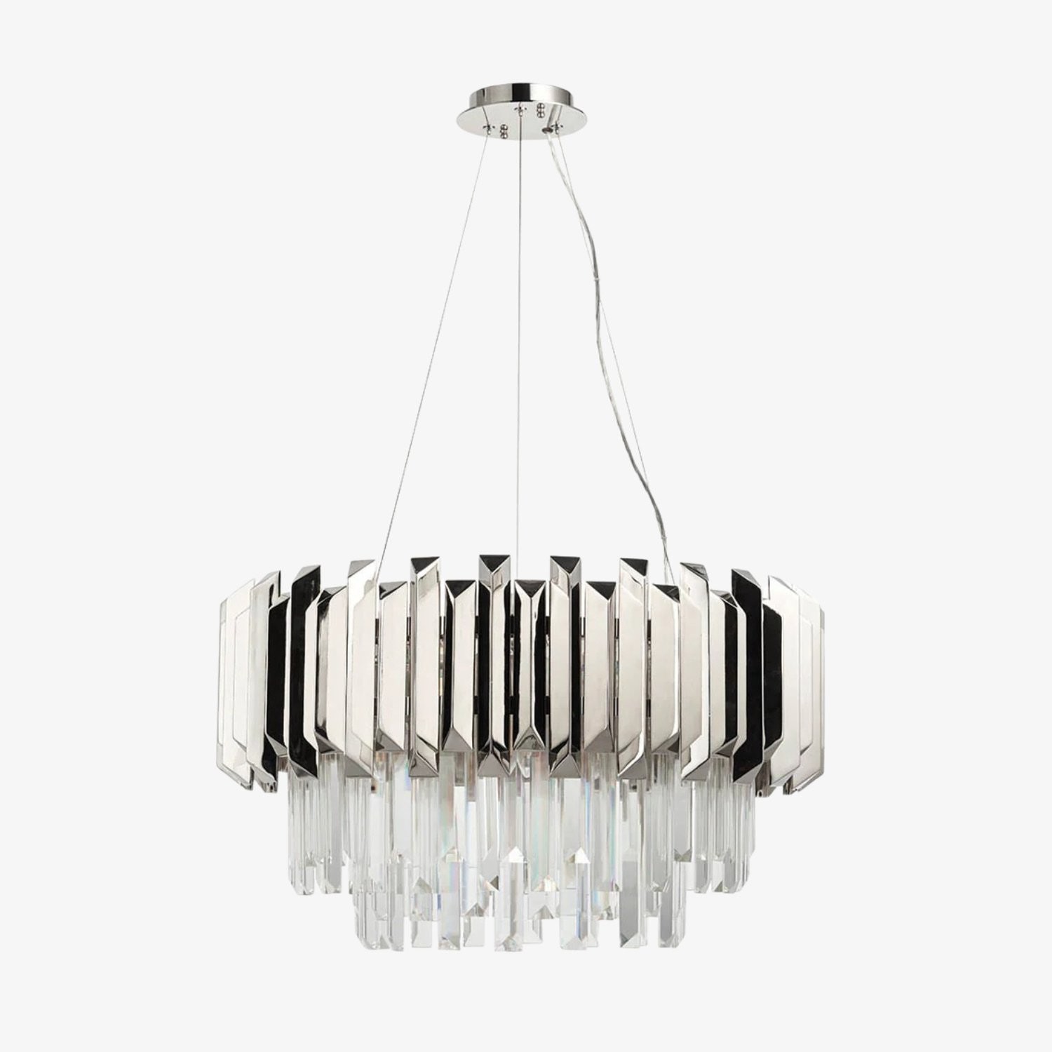 Virelia Contemporary Crystal Pendant Light - Layered Crystal Shade Chandelier K1802