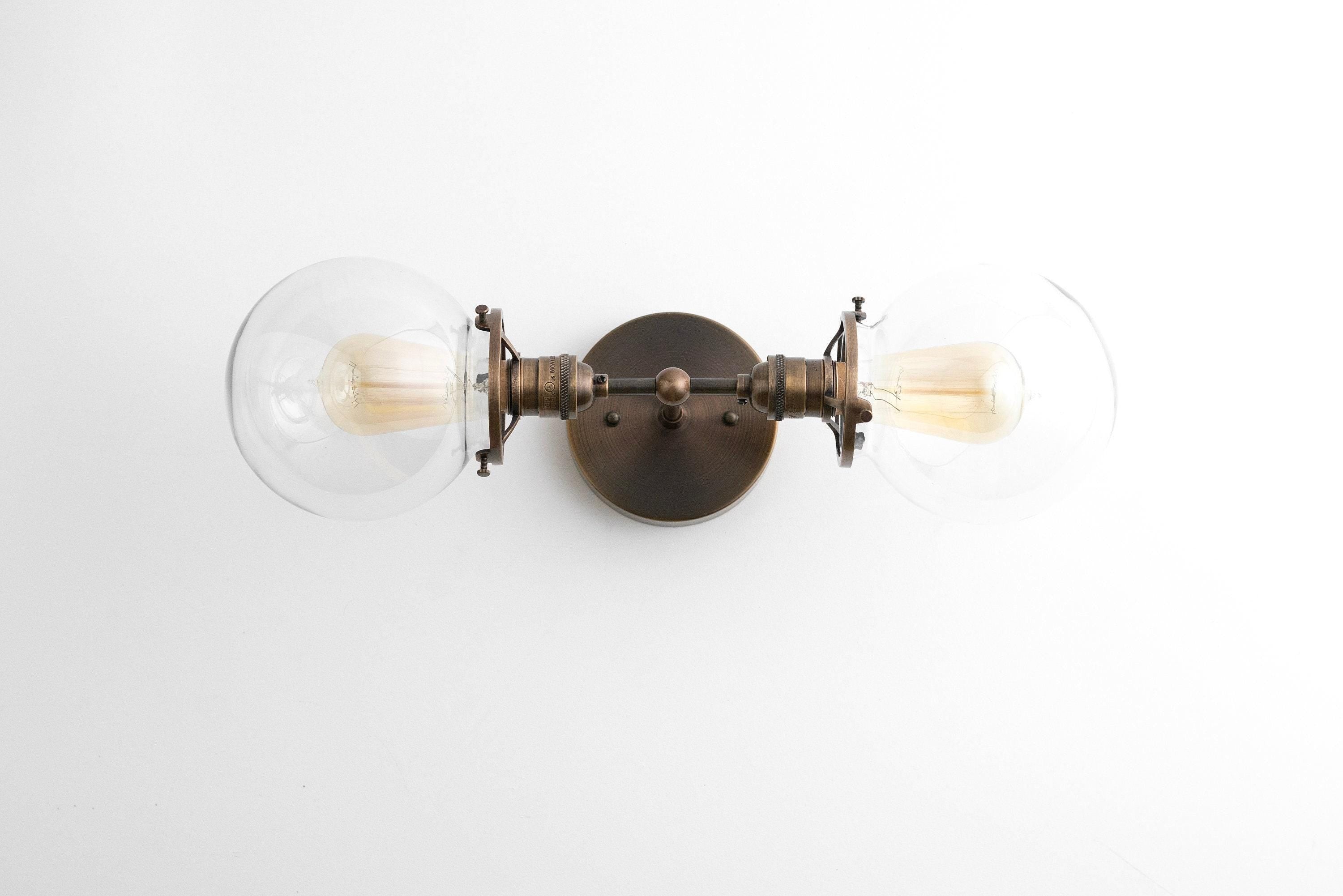 Lumio Globe Industrial Vanity Lighting- Modern Double Globe Wall Light K1510