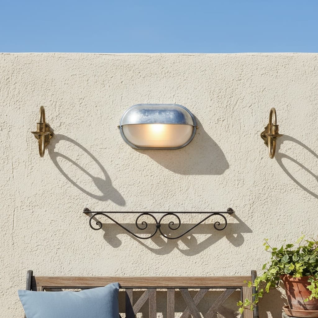Docka Metal and Glass Outdoor Wall Sconce - Vintage Industrial Wall Light for Porch K2367