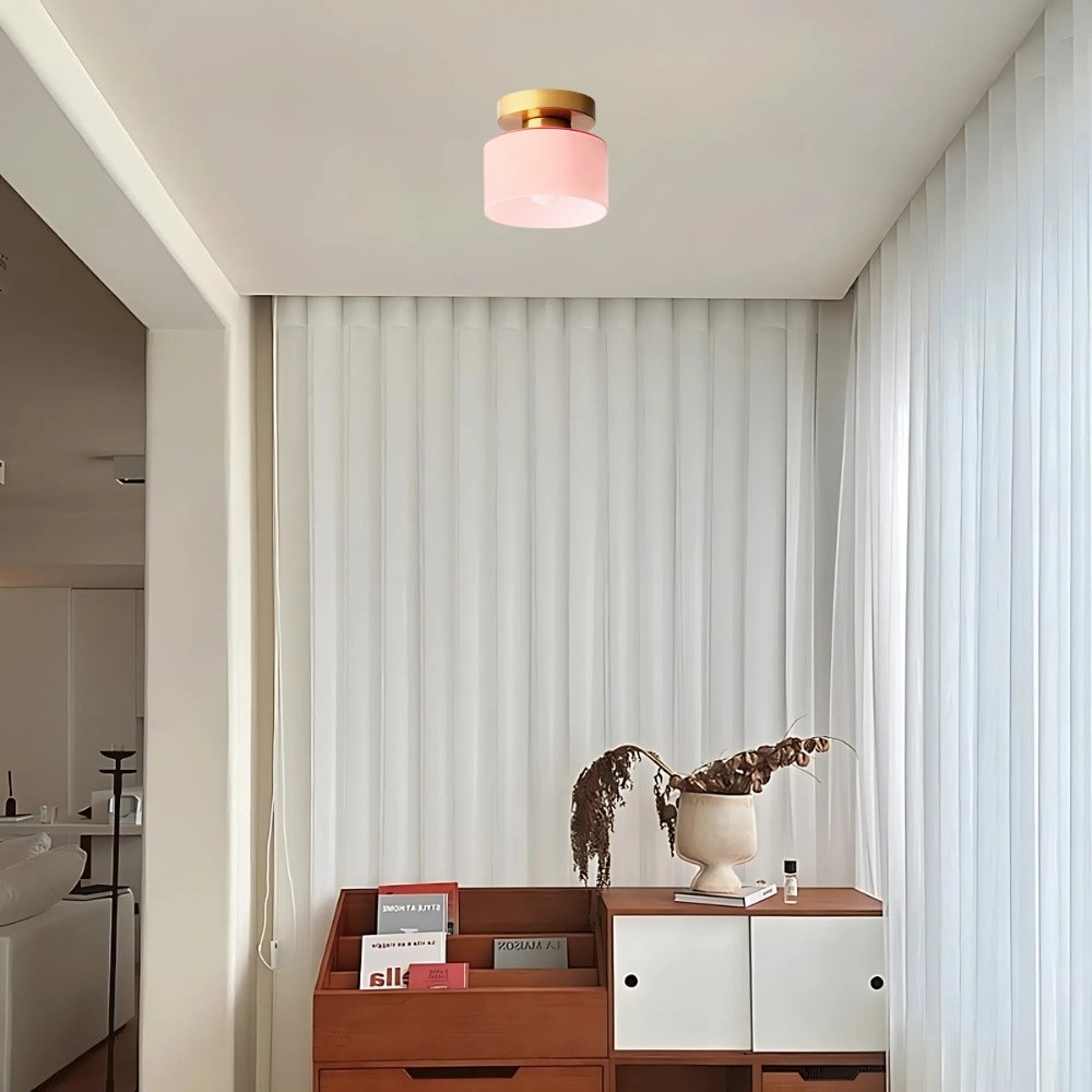 Morandi Cylinder Ceiling Light - Minimalist Flush Mount for Indoor Spaces K893