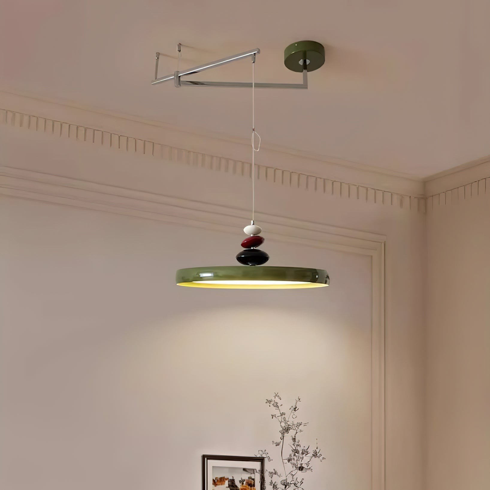 Swing Arm Stone Pendant Light K683