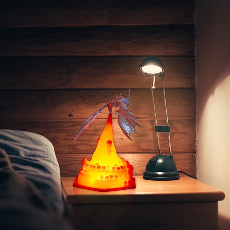 Creative 3D Printed Airplane Fire Dragon Table Lamp K214