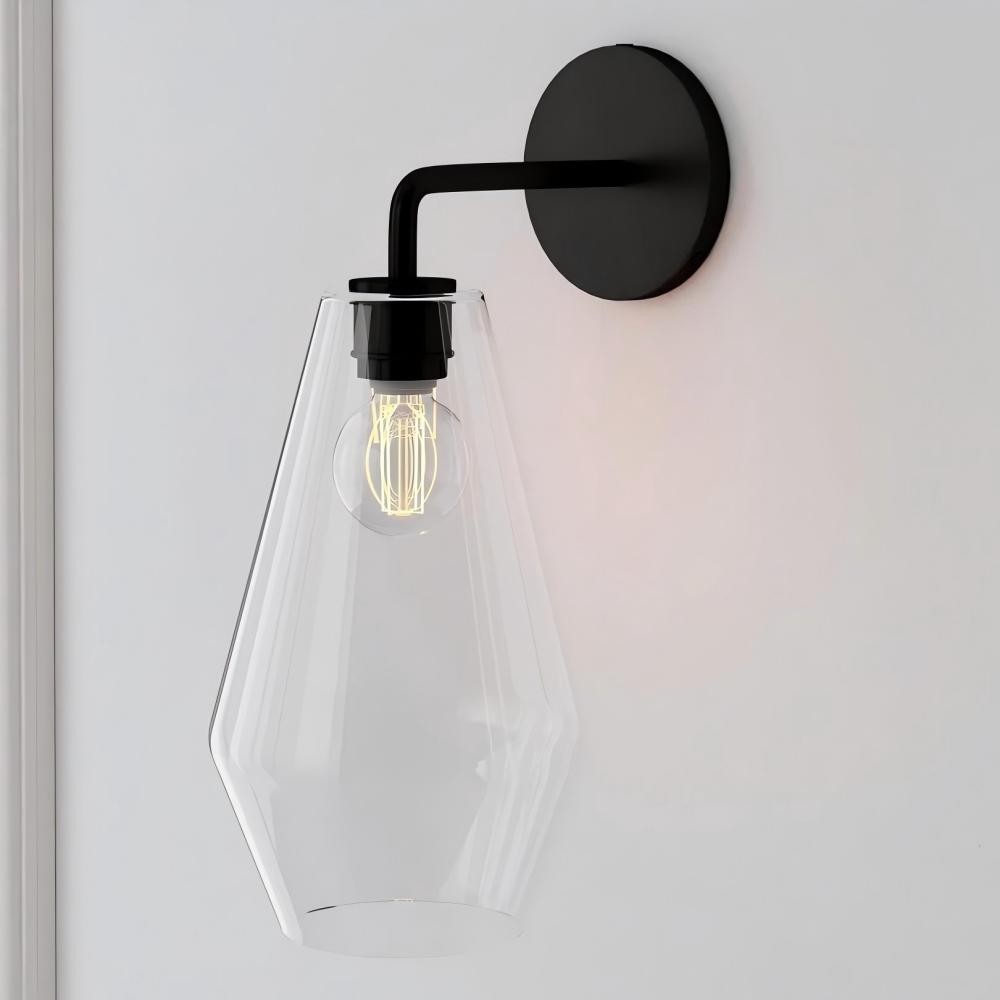 Merin Geometric Glass Wall Sconce - Minimalist Fixture for Bedroom K1402