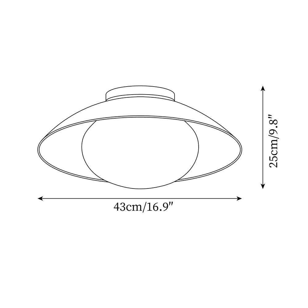 French Retro Flying Saucer Bowl Ceiling Light K502