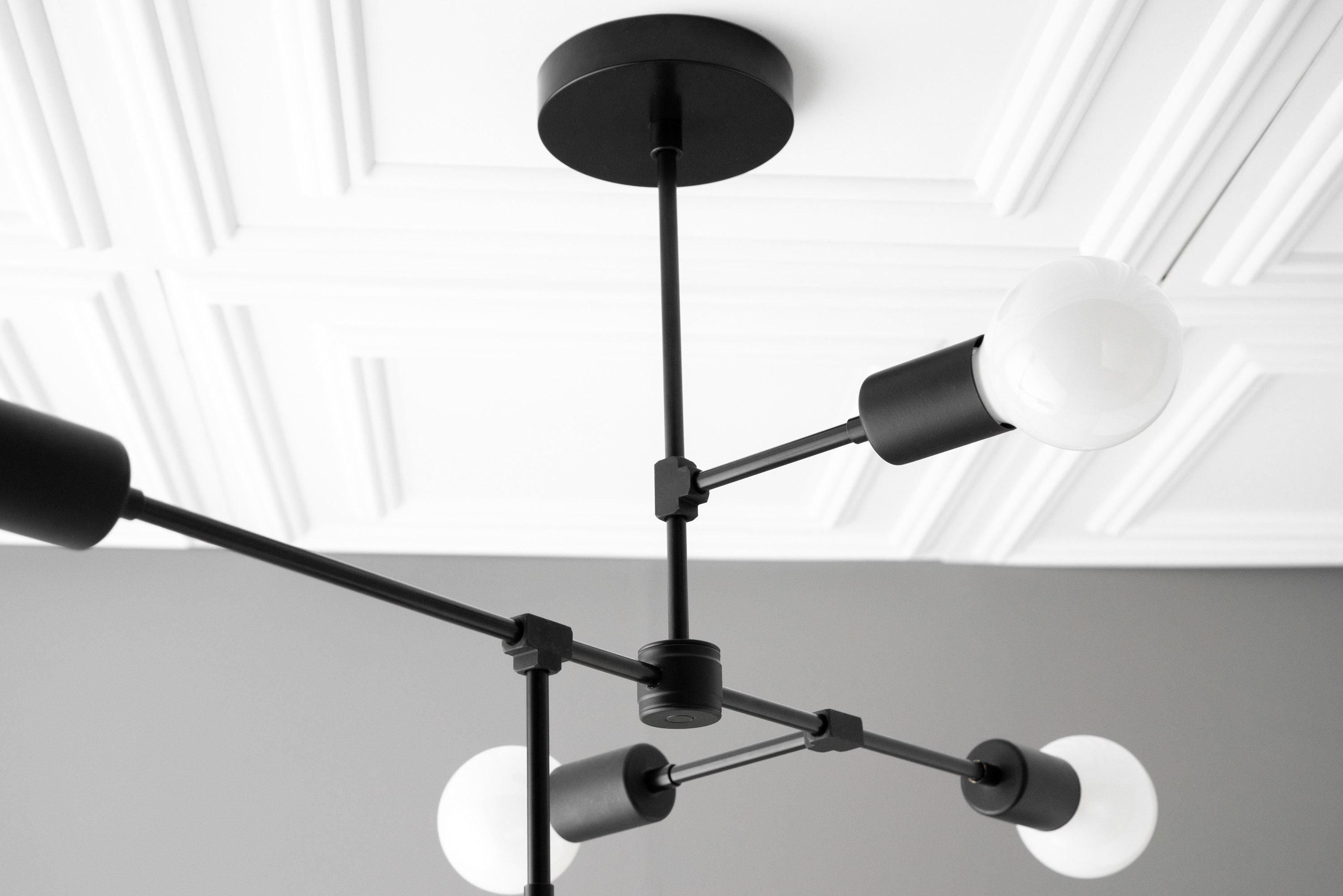 Mobilux Line 5 Light Chandelier - Modern Ceiling Hanging Lamp for Dining Room K1477